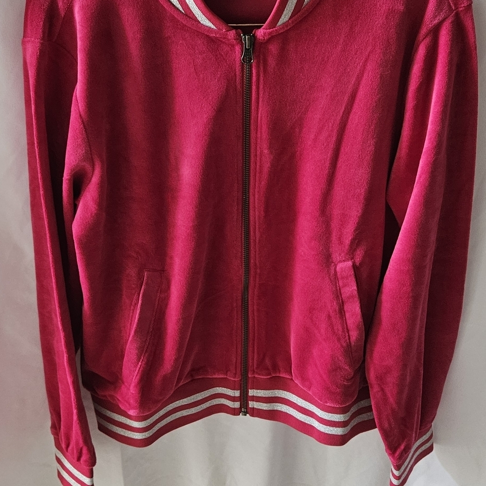 #150 Pink Velour Zip-Up Jacket And Pants